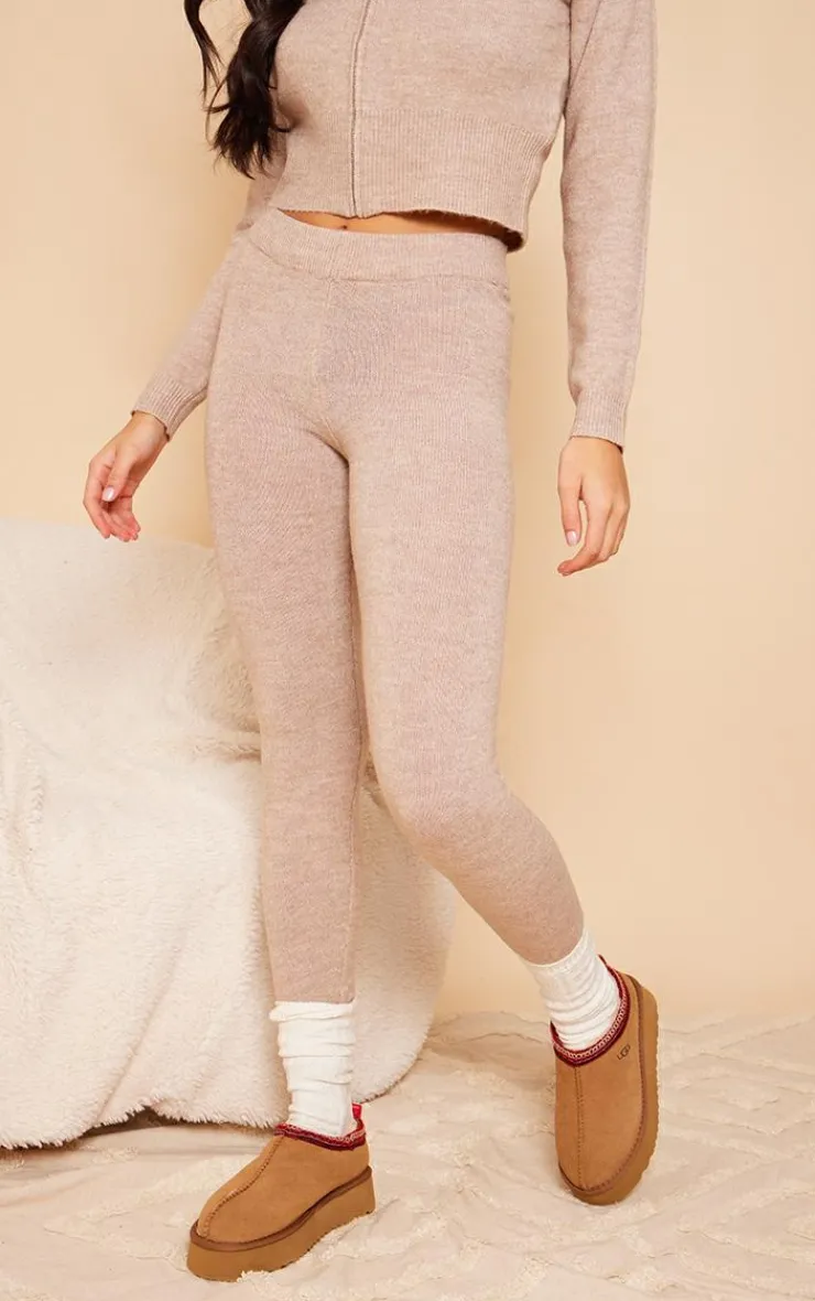 Best PrettyLittleThing Marl Knit Legging Mocha