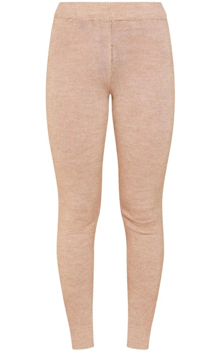 Best PrettyLittleThing Marl Knit Legging Mocha