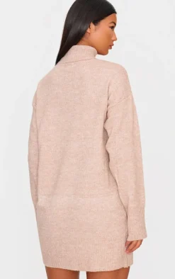 Marl Knit Roll Neck Sweater Dress-PrettyLittleThing Discount