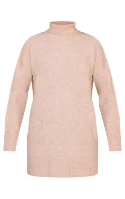 Marl Knit Roll Neck Sweater Dress-PrettyLittleThing Discount