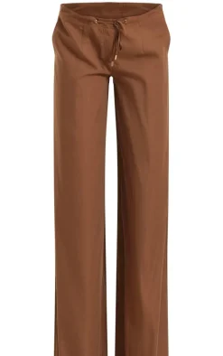 Outlet PrettyLittleThing Oversized Drawstring Straight Leg Pants Mocha