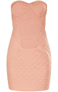 Quilted Underwired Pocket Detail Bandeau Bodycon Dress-PrettyLittleThing Hot