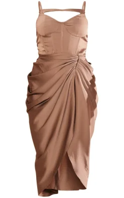 Satin Corset Detail Midi Dress-PrettyLittleThing Best