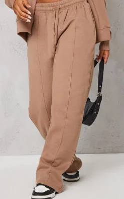 Outlet PrettyLittleThing Seam Detail Straight Leg Sweatpant Mocha
