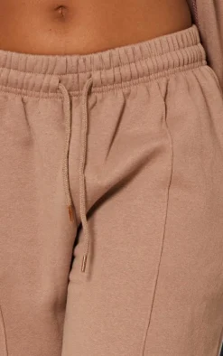 Outlet PrettyLittleThing Seam Detail Straight Leg Sweatpant Mocha