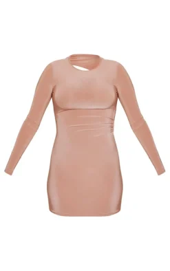 Slinky Cut Out Tie Back Detail Bodycon Dress-PrettyLittleThing Outlet