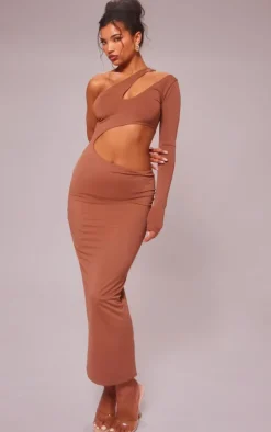 Slinky One Sleeve Cut Out Maxi Dress-PrettyLittleThing Sale