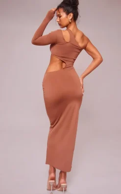 Slinky One Sleeve Cut Out Maxi Dress-PrettyLittleThing Sale