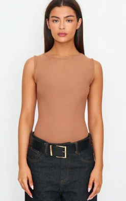 PrettyLittleThing Sleeveless Tops*Soft Touch Boatneck Sleeveless Top