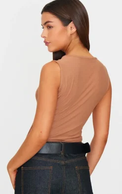 PrettyLittleThing Sleeveless Tops*Soft Touch Boatneck Sleeveless Top