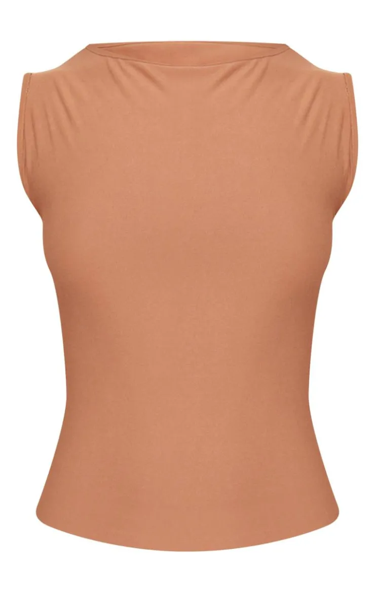 PrettyLittleThing Sleeveless Tops*Soft Touch Boatneck Sleeveless Top