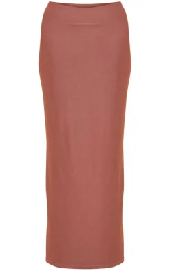 PrettyLittleThing Soft Touch Low Rise Maxi Skirt Mocha