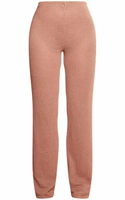 Best PrettyLittleThing Mocha Textured Straight Leg Pants Mocha.
