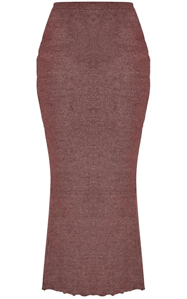 Mocha Towelled Midaxi Skirt