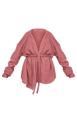 Mocha Waffle Tie Waist Robe