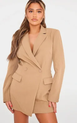 Woven Pinstripe Tailored Cut Out Twist Back Blazer Dress-PrettyLittleThing Clearance
