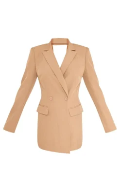 Woven Pinstripe Tailored Cut Out Twist Back Blazer Dress-PrettyLittleThing Clearance