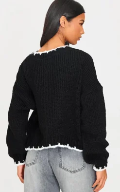 PrettyLittleThing Sweaters*Blanket Stitch Oversized Knit Sweater