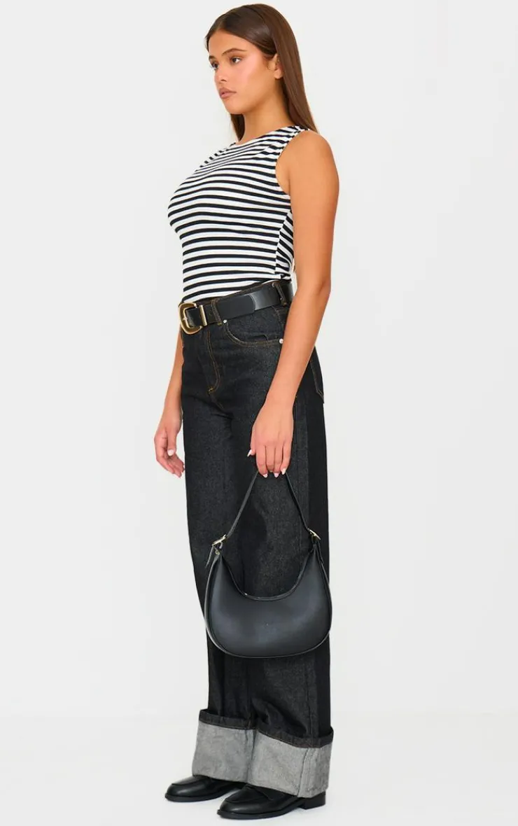 PrettyLittleThing Sleeveless Tops*Boat Neck Striped Vest Top
