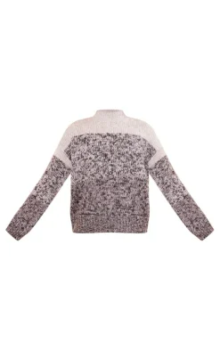 PrettyLittleThing Sweaters*Color Block Roll Neck Knitted Sweater
