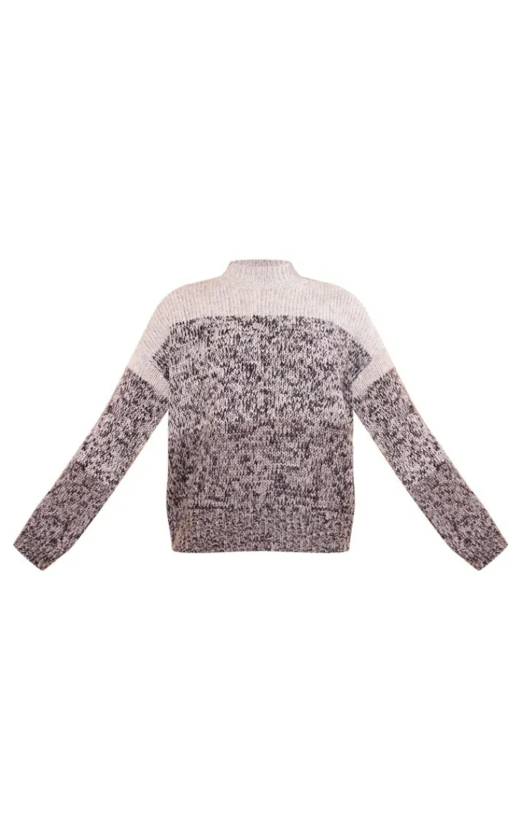 PrettyLittleThing Sweaters*Color Block Roll Neck Knitted Sweater