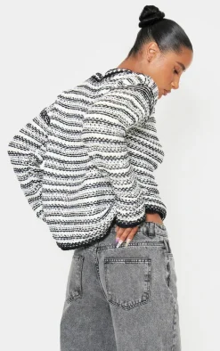 PrettyLittleThing Oversized Sweaters*Contrast Knit Slouchy Oversized Sweater