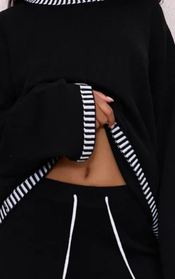 PrettyLittleThing Knitted Two Piece Sets*Contrast Stitch Detail Knit Oversized Sweater