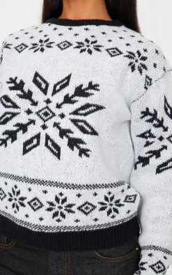 PrettyLittleThing Oversized Sweaters*Fairisle Printed Oversized Knitted Christmas Sweater
