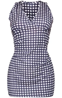 Gingham Scoop Neck Shift Dress-PrettyLittleThing Hot