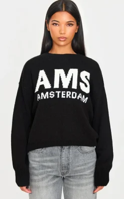 PrettyLittleThing Sweaters*Graphic Soft Knit Oversized Sweater