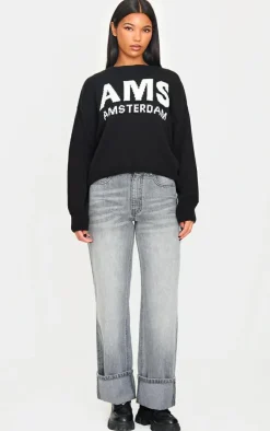 PrettyLittleThing Sweaters*Graphic Soft Knit Oversized Sweater