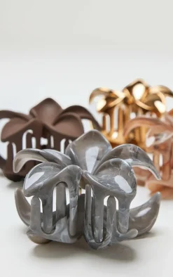 PrettyLittleThing Hair Accessories*Marble Flower Hair Claw