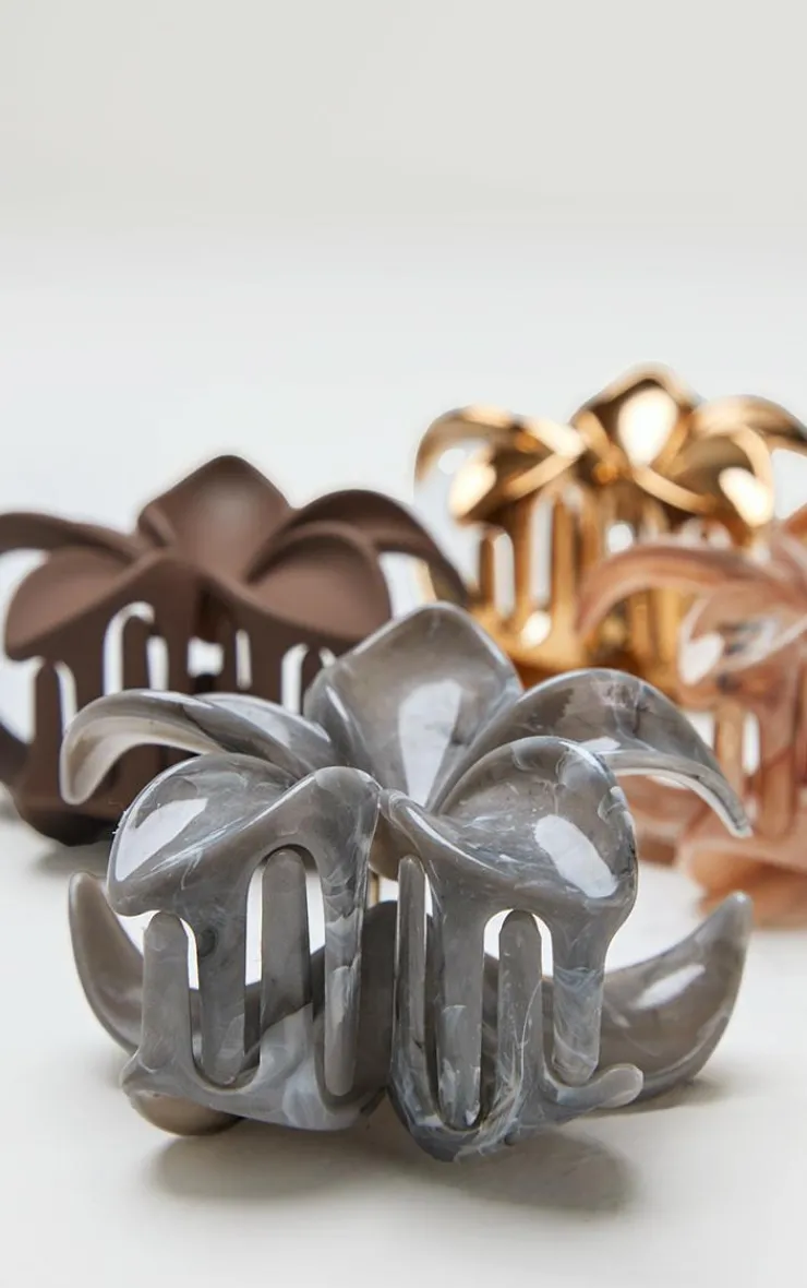 PrettyLittleThing Hair Accessories*Marble Flower Hair Claw