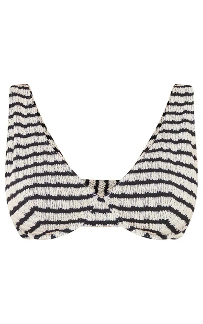 Monochrome Printed Fuller Bust Underwired Bikini Top