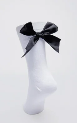 PrettyLittleThing Socks*Satin Bow Ribbed Ankle Socks
