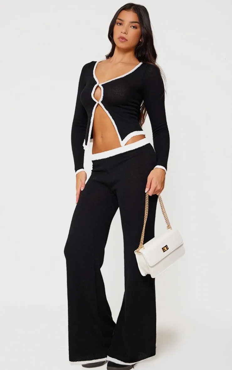 PrettyLittleThing Knitted Two Piece Sets*Towel Knitted Contrast Detail Pants