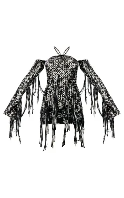 Twist Marl Knit Mini Dress & Sleeves-PrettyLittleThing Discount
