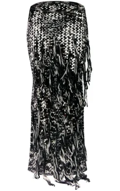Best PrettyLittleThing Twist Marl Knit Maxi Skirt Monochrome