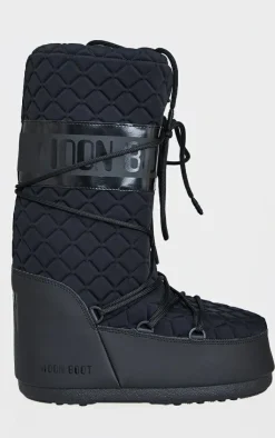PrettyLittleThing Black Boots*MOON BOOT Icon Quilt Boots