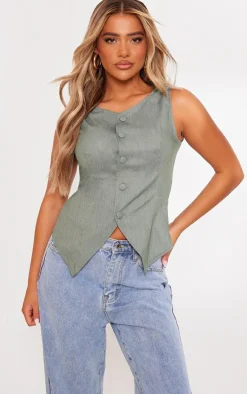 PrettyLittleThing Sleeveless Tops*Long Line Vest
