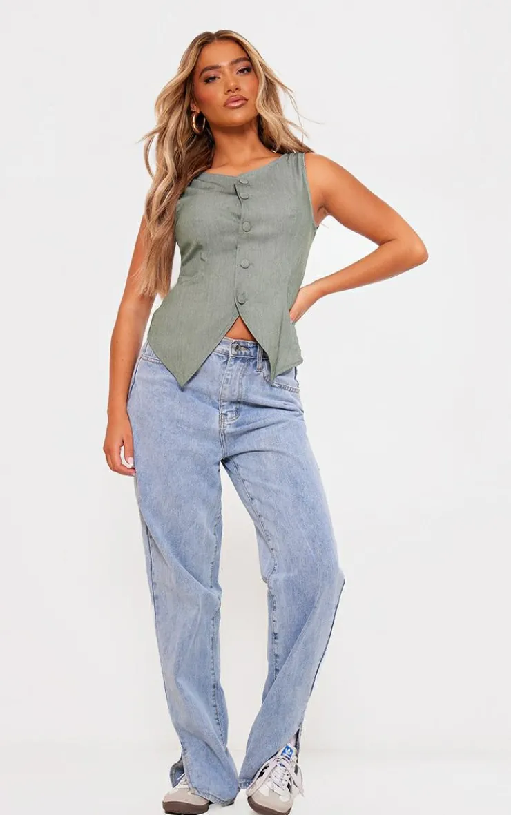 PrettyLittleThing Sleeveless Tops*Long Line Vest