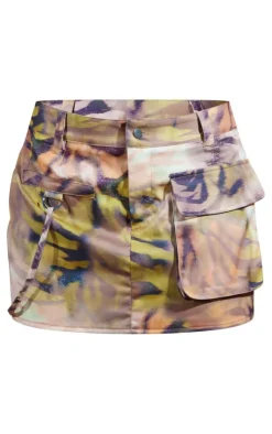Discount PrettyLittleThing Abstract Printed Mini Skirt Multi