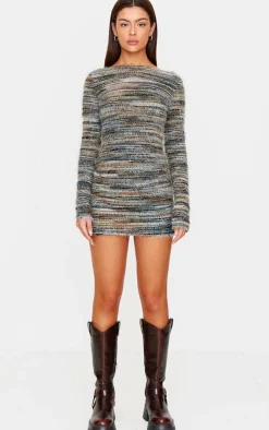 Brushed Textured Boat Neck Bodycon Dress-PrettyLittleThing Best