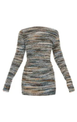 Brushed Textured Boat Neck Bodycon Dress-PrettyLittleThing Best