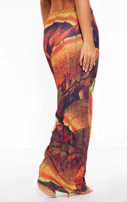 Outlet PrettyLittleThing Butterfly Printed Onion Skin Maxi Skirt Multi