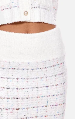 Hot PrettyLittleThing Contrast Boucle Knit Mini Skirt Multi