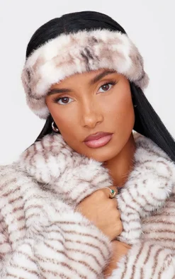 PrettyLittleThing Hair Accessories*Faux Fur Soft Knot Headband