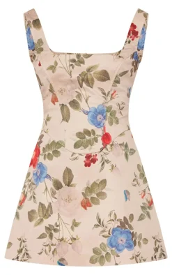 Floral Corset A Line Shift Dress-PrettyLittleThing Sale