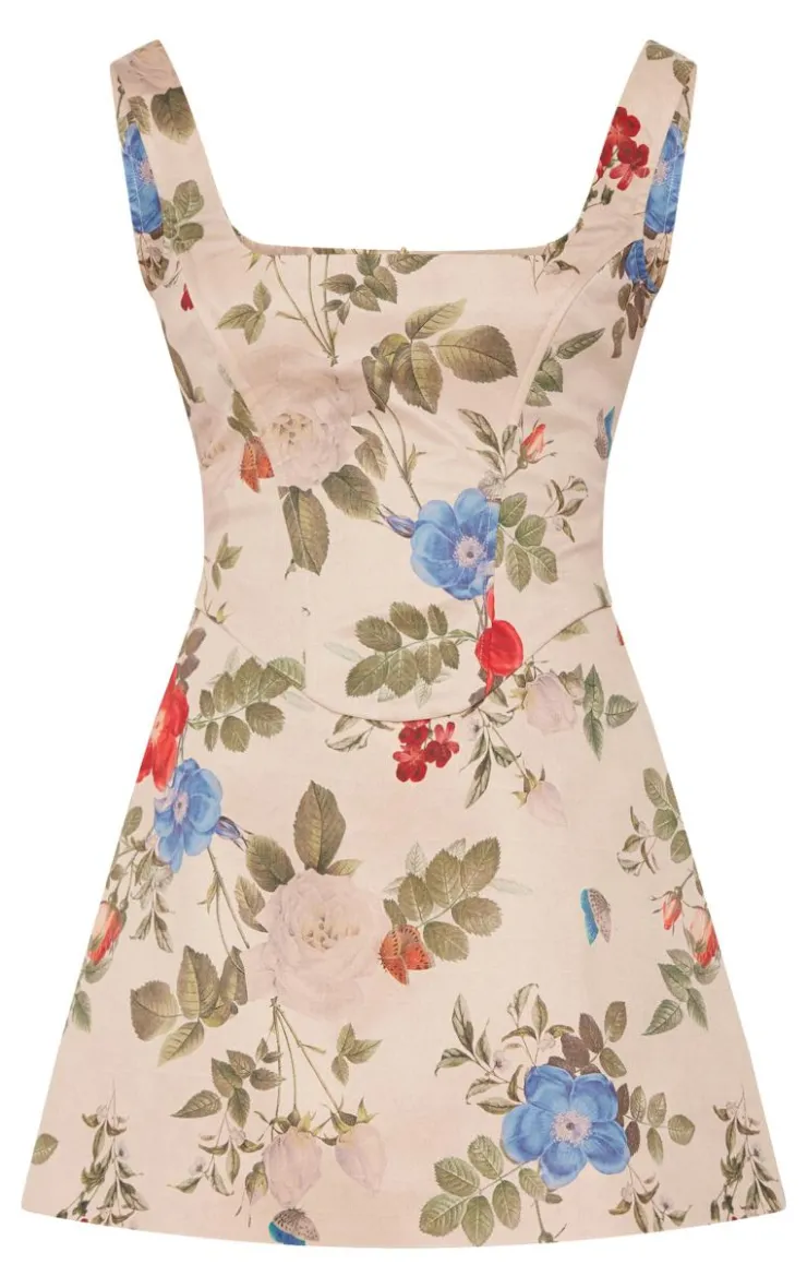 Floral Corset A Line Shift Dress-PrettyLittleThing Sale