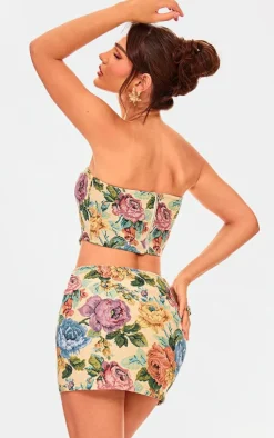 Clearance PrettyLittleThing Floral Jacquard Bandeau Multi